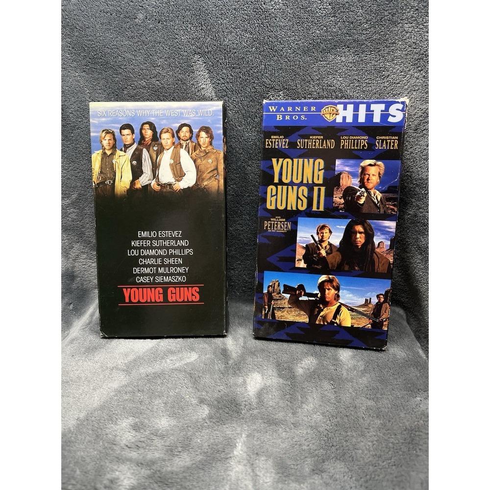 Young Guns 1 & 2 Lot VHS Emilio Estevez, Kiefer Sutherland, Lou Diamond Phillips